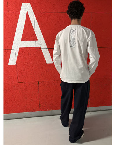 T-Shirt blanc KEDLOW oversize manches longues.