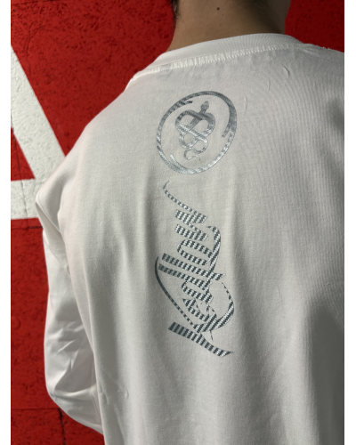 T-Shirt blanc KEDLOW oversize manches longues.